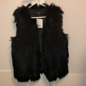 Topshop Faux Fur Black Vest